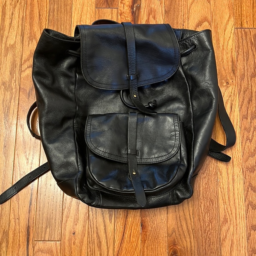 Madewell Black Leather Backpack